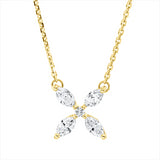 Collier 18 kt GG, mit ZÖ 42 cm, 4 Nav. 0,38 ct, TW-si, 2 Brill. 0,04 ct, TW-si
