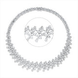 Collier 18 kt WG, 186 Tropfen 24,76 ct, TW-vsi, 100 Nav. 11,20 ct, TW-vsi