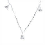 Collier 18 kt WG, mit ZÖ 42 cm, 21 Brill. 0,28 ct, TW-si
