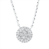 Collier 18 kt WG, mit ZÖ 42 cm, 14 Brill. 0,22 ct, TW-si, 19 Brill. 0,05 ct, TW-si