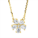 Collier 18 kt GG, mit ZÖ 42 cm, 5 Tropfen 0,50 ct, TW-si, 1 Brill. 0,02 ct, TW-si