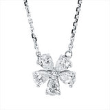 Collier 18 kt WG, mit ZÖ 42 cm, 5 Tropfen 0,50 ct, TW-si, 5 Brill. 0,02 ct, TW-si