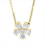 Collier 18 kt GG, mit ZÖ 42 cm, 5 Tropfen 0,76 ct, TW-si, 1 Brill. 0,05 ct, TW-si