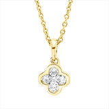 Collier 18 kt GG, mit Öse, 4 Brill. 0,17 ct, TW-si, 1 Brill. 0,02 ct, TW-si