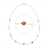 Collier 18 kt GG, 9 Saphire 3,29 ct multicolor
