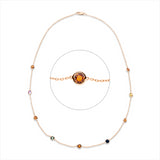 Collier 18 kt RG, 9 Saphire 3,14 ct multicolor