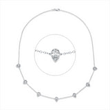 Collier 18 kt WG, 7 Tropfen 2,84 ct, TW-si