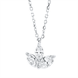 Collier 18 kt WG, mit ZÖ 40 cm + 42 cm, 1 Nav. 0,16 ct, TW-si, 1 Nav. 0,20 ct, TW-si, 1 Nav. 0,10 ct, TW-si
