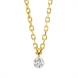 Collier 18 kt GG, 1 Brill. 0,05 ct, TW-si
