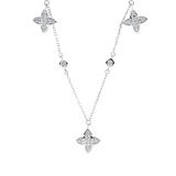 Collier 18 kt WG, mit ZÖ 40 cm, 31 Brill. 0,57 ct, TW-si