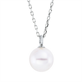 Collier 18 kt WG, mit ZÖ 40.6 cm ,43.2 cm, 1 SW weiß 7 mm