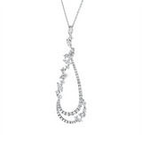 Collier 18 kt WG, 5 Nav. 0,62 ct, F-vsi, 60 Brill. 1,41 ct, F-vsi