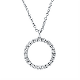 Collier 18 kt WG, mit ZÖ 40 cm + 43 cm, 22 Brill. 0,07 ct, TW-si
