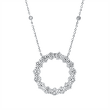 Collier 18 kt WG, mit ZÖ 40,6 cm, 49 Brill. 2,64 ct, TW-si
