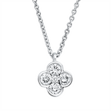 Collier 18 kt WG, mit Öse, 4 Brill. 0,18 ct, TW-si, 1 Brill. 0,01 ct, TW-si