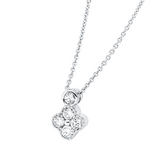 Collier 18 kt WG, 4 Brill. 0,18 ct, TW-si, 1 Brill. 0,04 ct, TW-si