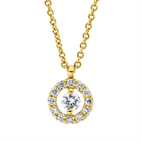 Collier 18 kt GG, mit ZÖ 41 cm + 39,5 cm, 13 Brill. 0,14 ct, TW-si
