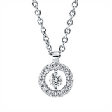 Collier 18 kt WG, mit ZÖ 41 cm + 39,5 cm, 15 Brill. 0,08 ct, TW-si