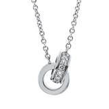 Collier 18 kt WG, mit ZÖ 41 cm + 39,5 cm, 15 Brill. 0,07 ct, TW-si