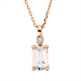 Collier 18 kt RG, mit ZÖ 42 cm, 1 Brill. 0,01 ct, TW-si, 1 Morganit 0,54 ct
