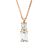 Collier 18 kt RG, mit ZÖ 42 cm, 1 Amethyst 0,60 ct grün, 1 Amethyst 0,29 ct grün
