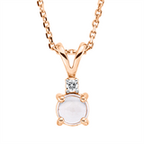 Collier 18 kt RG, Fassung rhodiniert, ZÖ 42 cm, 1 Brill. 0,01 ct, TW-si, 1 Morganit 0,41 ct