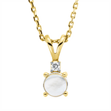 Collier 18 kt GG, Fassung rhodiniert, ZÖ 42 cm, 1 Brill. 0,01 ct, TW-si, 1 Amethyst 0,41 ct grün