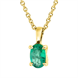 Collier 18 kt GG, mit ZÖ 42 cm, 1 Smaragd 0,47 ct grün