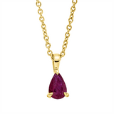 Collier 18 kt GG, mit ZÖ 42 cm, 1 Rubin 0,38 ct rot
