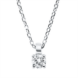 Collier 18 kt WG, mit ZÖ 42 cm, 1 Brill. 0,14 ct, TW-si