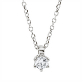 Collier 18 kt WG, mit ZÖ 42 cm, 1 Brill. 0,14 ct, TW-si