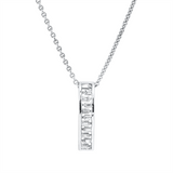 Collier 18 kt WG, 11 Trap. 0,10 ct, TW-si