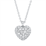 Collier 18 kt WG, mit ZÖ 38,5 cm, 52 Brill. 0,73 ct, TW-vsi/si
