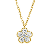 Collier 18 kt GG, mit ZÖ 40 cm, 6 Brill. 0,21 ct, TW-si