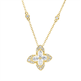 Collier 18 kt GG, mit ZÖ 40 cm, 4 Nav. 0,30 ct, TW-vsi, 22 Brill. 0,14 ct, TW-si