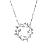 Collier 18 kt WG, mit ZÖ 40 cm + 43 cm, 11 Brill. 0,20 ct, TW-si, 4 Brill. 0,02 ct, TW-si