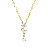 Collier 18 kt GG, ZÖ 40,6+43 cm, 1 Brill. 0,11 ct, TW-si, 4 Brill. 0,11 ct, TW-si