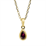 Collier 18 kt GG, mit ZÖ 42 cm, 1 Rubin 0,31 ct rot