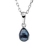 Collier 18 kt WG, 1 Topas 0,47 ct Lond. blue