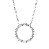 Collier 18 kt WG, mit ZÖ 40 cm, 42cm, 12 Bag. 0,11 ct, TW-si