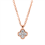 Collier 18 kt RG, mit ZÖ 40 cm + 42 cm, 5 Brill. 0,10 ct, TW-si