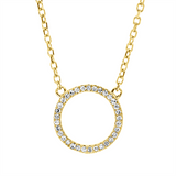 Collier 18 kt GG, mit ZÖ 40 cm, 42cm, 33 Dia. 0,05 ct, TW-si