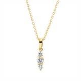 Collier 18 kt GG, mit ZÖ 40 cm, 42cm, 1 Brill. 0,10 ct, TW-si, 2 Brill. 0,08 ct, TW-si
