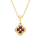 Collier 18 kt GG, mit ZÖ 40 cm, 42cm, 4 Rhodolith 0,12 ct