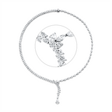 Collier 18 kt WG, GIA3505767509, 1 Tropfen 1,02 ct, F-vsi, 107  Nav. 16,86 ct, F-vsi/si
