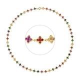 Collier 18 kt GG, 265 Saphire 7,76 ct multicolor