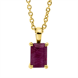 Collier 18 kt GG, mit ZÖ 42 cm, 1 Rubin 0,69 ct rot