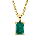 Collier 18 kt GG, mit ZÖ 42 cm, 1 Smaragd 0,54 ct grün