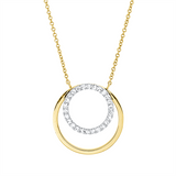 Collier 18 kt GG, Fassung rhodiniert, 26 Brill. 0,20 ct, TW-si