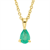 Collier 18 kt GG, mit ZÖ 42 cm, 1 Smaragd 0,43 ct grün